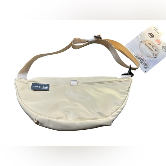 CHILDHOME women’s ON THE GO ivory banana bag 2 zip belt bag shoulder bag NWT - Picture 2 of 8